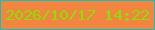 文字の大きさ：3、枠の色：13bfba、背景の色：f2853f、文字の色：87e101 無料ブログパーツのブログ時計
