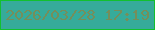 文字の大きさ：2、枠の色：13c02f、背景の色：36ab9a、文字の色：758e5b 無料ブログパーツのブログ時計