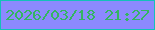 文字の大きさ：4、枠の色：13c1b9、背景の色：8c89fe、文字の色：33b561 無料ブログパーツのブログ時計
