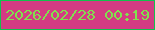 文字の大きさ：5、枠の色：13c24d、背景の色：d43c83、文字の色：80e14e 無料ブログパーツのブログ時計