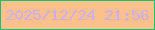 文字の大きさ：5、枠の色：13c36d、背景の色：fbc08c、文字の色：caaef8 無料ブログパーツのブログ時計