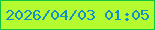 文字の大きさ：4、枠の色：13c43e、背景の色：b4fc30、文字の色：148fc9 無料ブログパーツのブログ時計