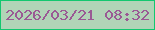 文字の大きさ：5、枠の色：13c76f、背景の色：b1d4b7、文字の色：9a5994 無料ブログパーツのブログ時計