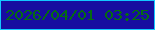 文字の大きさ：5、枠の色：13c8ff、背景の色：170da0、文字の色：056c11 無料ブログパーツのブログ時計