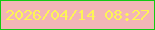 文字の大きさ：4、枠の色：13c912、背景の色：f3b6b6、文字の色：fdf456 無料ブログパーツのブログ時計