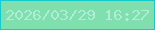 文字の大きさ：5、枠の色：13cacd、背景の色：80dfaf、文字の色：b1edd4 無料ブログパーツのブログ時計