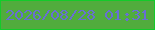 文字の大きさ：5、枠の色：13cb2a、背景の色：51ac3d、文字の色：686fd2 無料ブログパーツのブログ時計