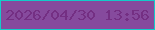 文字の大きさ：4、枠の色：13cbc9、背景の色：864a9d、文字の色：742f83 無料ブログパーツのブログ時計