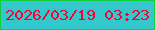 文字の大きさ：4、枠の色：13cd3e、背景の色：33c8cb、文字の色：f90232 無料ブログパーツのブログ時計
