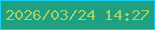 文字の大きさ：2、枠の色：13d0fa、背景の色：1fa081、文字の色：a4d167 無料ブログパーツのブログ時計