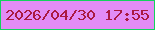 文字の大きさ：5、枠の色：13d25d、背景の色：e28cf5、文字の色：aa1941 無料ブログパーツのブログ時計