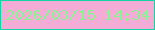 文字の大きさ：2、枠の色：13d4a5、背景の色：f3acd5、文字の色：8af693 無料ブログパーツのブログ時計