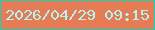 文字の大きさ：3、枠の色：13d4b7、背景の色：e67b55、文字の色：aff6f3 無料ブログパーツのブログ時計