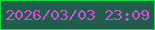 文字の大きさ：1、枠の色：13d942、背景の色：1e5e4b、文字の色：d94cda 無料ブログパーツのブログ時計