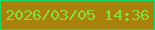 文字の大きさ：1、枠の色：13dd68、背景の色：a8820d、文字の色：87df37 無料ブログパーツのブログ時計