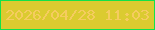 文字の大きさ：2、枠の色：13e149、背景の色：dbcb30、文字の色：f5cc5f 無料ブログパーツのブログ時計