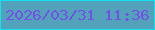 文字の大きさ：3、枠の色：13e1f2、背景の色：52a2bc、文字の色：754fe6 無料ブログパーツのブログ時計