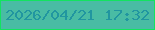 文字の大きさ：2、枠の色：13e360、背景の色：49bca4、文字の色：2196a0 無料ブログパーツのブログ時計