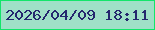 文字の大きさ：1、枠の色：13e56a、背景の色：9fe0c7、文字の色：25276e 無料ブログパーツのブログ時計