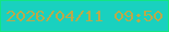文字の大きさ：4、枠の色：13e583、背景の色：19d1bf、文字の色：baaa4a 無料ブログパーツのブログ時計