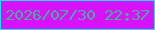 文字の大きさ：2、枠の色：13e5f8、背景の色：d712fd、文字の色：46af99 無料ブログパーツのブログ時計
