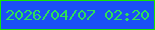 文字の大きさ：5、枠の色：13e603、背景の色：1b4ff6、文字の色：2de05a 無料ブログパーツのブログ時計