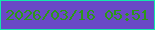文字の大きさ：5、枠の色：13e7ac、背景の色：6a48c6、文字の色：2c9817 無料ブログパーツのブログ時計