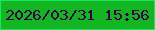 文字の大きさ：2、枠の色：13ea5a、背景の色：13b522、文字の色：350346 無料ブログパーツのブログ時計