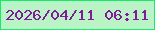文字の大きさ：2、枠の色：13ed6b、背景の色：baf3c6、文字の色：821b99 無料ブログパーツのブログ時計