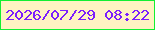 文字の大きさ：3、枠の色：13ef32、背景の色：fff3c2、文字の色：7b1efd 無料ブログパーツのブログ時計