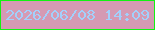 文字の大きさ：5、枠の色：13f213、背景の色：d59ab3、文字の色：a3d0fb 無料ブログパーツのブログ時計