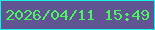 文字の大きさ：1、枠の色：13f3e6、背景の色：615493、文字の色：4ff165 無料ブログパーツのブログ時計