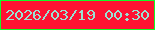 文字の大きさ：1、枠の色：13f927、背景の色：ff1232、文字の色：99e2d3 無料ブログパーツのブログ時計