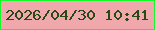 文字の大きさ：3、枠の色：13f929、背景の色：f0a8ad、文字の色：284916 無料ブログパーツのブログ時計