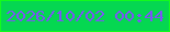 文字の大きさ：3、枠の色：13fa1d、背景の色：05d751、文字の色：7b54f5 無料ブログパーツのブログ時計