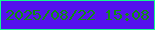 文字の大きさ：5、枠の色：13fa90、背景の色：5512ed、文字の色：108e13 無料ブログパーツのブログ時計