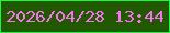 文字の大きさ：5、枠の色：13fb43、背景の色：225802、文字の色：f675ee 無料ブログパーツのブログ時計