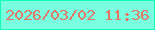文字の大きさ：5、枠の色：13fcb5、背景の色：79ffdf、文字の色：e17765 無料ブログパーツのブログ時計