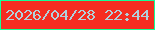 文字の大きさ：5、枠の色：13ff97、背景の色：f52d21、文字の色：b1d1db 無料ブログパーツのブログ時計
