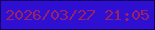 文字の大きさ：3、枠の色：14005f、背景の色：2f0fd1、文字の色：9b2166 無料ブログパーツのブログ時計