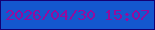 文字の大きさ：5、枠の色：140073、背景の色：1457ce、文字の色：950c9d 無料ブログパーツのブログ時計