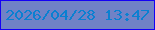 文字の大きさ：2、枠の色：1401f5、背景の色：7082c6、文字の色：0a80d1 無料ブログパーツのブログ時計