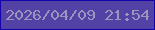 文字の大きさ：1、枠の色：1402aa、背景の色：5342a5、文字の色：9d94be 無料ブログパーツのブログ時計