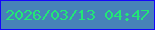 文字の大きさ：3、枠の色：1406fb、背景の色：4782b8、文字の色：22e776 無料ブログパーツのブログ時計