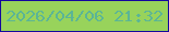 文字の大きさ：3、枠の色：14079e、背景の色：98d35b、文字の色：5bb596 無料ブログパーツのブログ時計