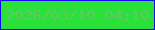 文字の大きさ：5、枠の色：1407f9、背景の色：29e139、文字の色：62c865 無料ブログパーツのブログ時計