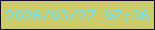 文字の大きさ：1、枠の色：140829、背景の色：cbcb69、文字の色：69e0f7 無料ブログパーツのブログ時計