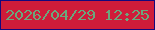 文字の大きさ：2、枠の色：14087d、背景の色：cf1c3a、文字の色：6ba77c 無料ブログパーツのブログ時計