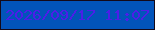 文字の大きさ：1、枠の色：140918、背景の色：0254ba、文字の色：4c1ee8 無料ブログパーツのブログ時計