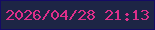 文字の大きさ：2、枠の色：140b65、背景の色：1d2545、文字の色：dd2f8a 無料ブログパーツのブログ時計